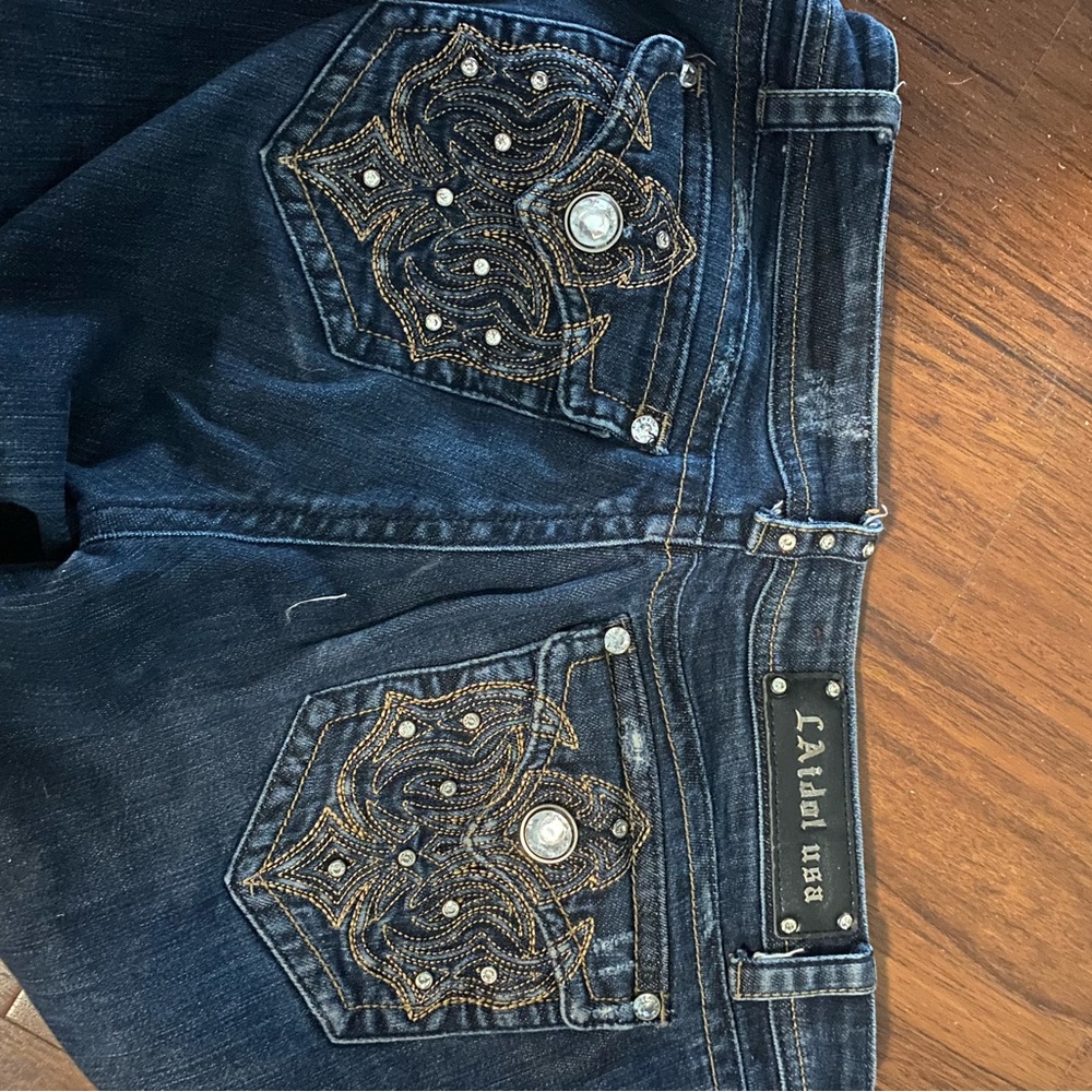 y2k bling rhinestone bootcut jeans size 11